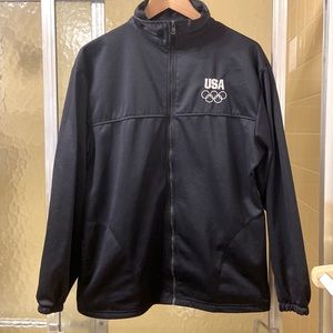 Vintage Official TEAM USA Olympic Zip Up Track Jacket w/Pockets~Lg